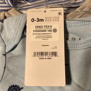 🆕 Carters 3-Pack Baby Boy Dinosaur Short Sleeve Onesie Bodysuit Blue 0-3m